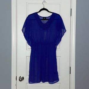 Blue chiffon overlay dress - NO liner 😩